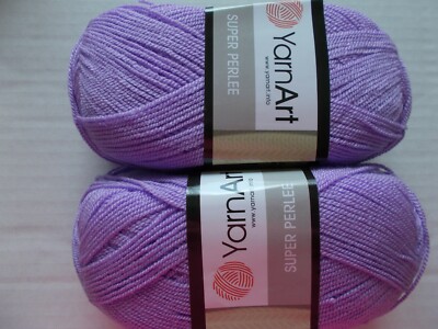 YarnArt Super Perlee yarn, Lavender (#223), lot of 2, (437 yds ea)