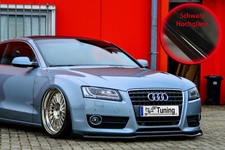 Spoilerschwert Frontspoiler mit Wing aus ABS für Audi A5 B8 ABE in Schwarz Glanz