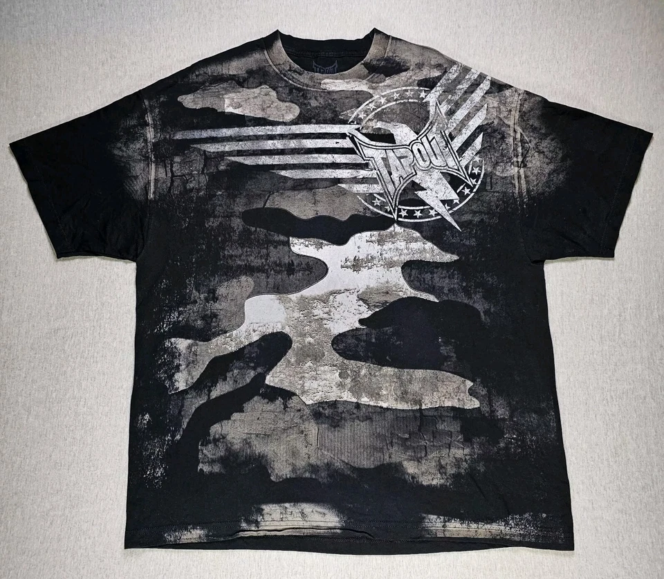 Tapout Shirt Men's 2XL Black Camo Eagle Made In USA Vintage Y2K MMA XXL - Image 2 of 4