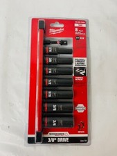 Milwaukee 8pc SHOCKWAVE Impact Duty 3/8 Drive SAE Deep 6pt Socket Set 49-66-7024