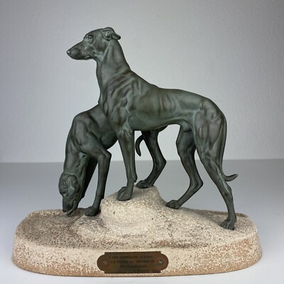 French Art Deco Hunde Skulptur Figur Jules Edmond Masson für Max Le Verrier sign