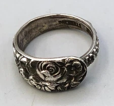 Repousse by S. Kirk & Son, Sterling Silver Spoon Ring, size 8
