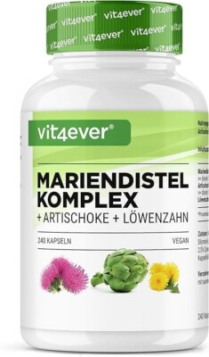 Milk Thistle Complex 240 Capsules (Vegan) + Artichoke + Dandelion High Dose