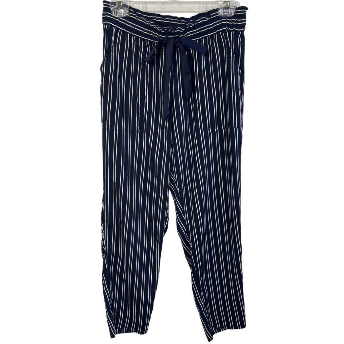 Zara Women's Blue & White Pinstripe Pants pants Sz S | eBay
