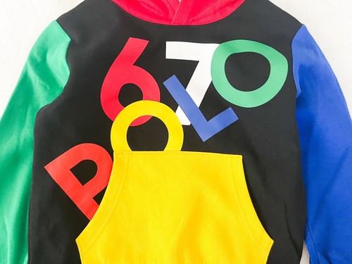 NWT Polo Ralph Lauren Toddler Boys Colorblock Logo Hoodie Hooded Sweatshirt Sz 4 - Picture 5 of 8