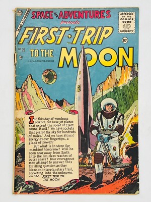 Space Adventures #20 Charlton 1956 First Trip to the Moon Sci-Fi Comic Book