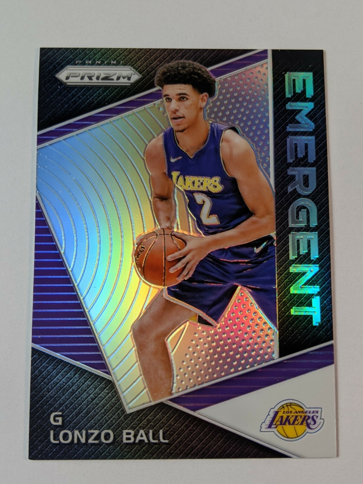 2017-18 Panini Prizm Emergent Silver Prizm Lonzo Ball RC #EM-LON Lakers Pelicans