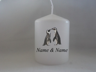 Personalisiertes Lock Down Geschenk für Sie Ihn Frau Pinguine küssend Geschenk Kerze 