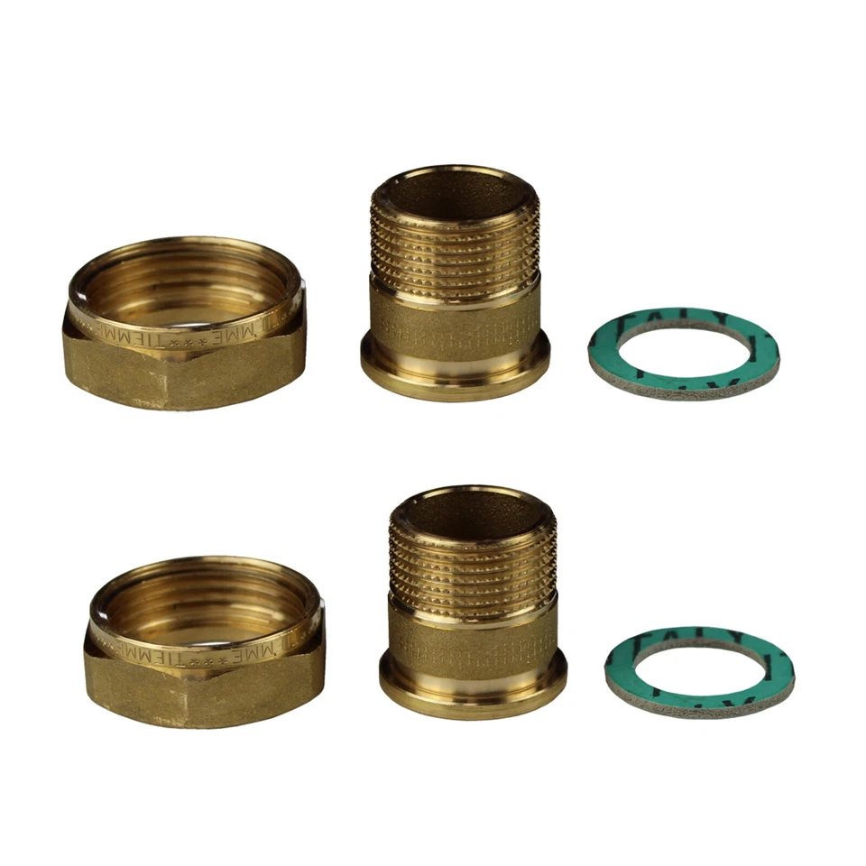 Pumpen Anschlußverschraubung Messing 1/2" AG x 3/4" IG Überwurfmutter + Dichtung