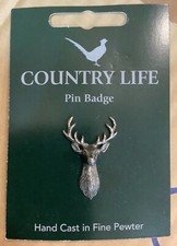 Stag Silver Pewter Lapel Pin Badge