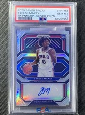 2020 Panini Prizm Rookie Penmanship #RPTMX Tyrese Maxey Silver Prizm Auto PSA 10
