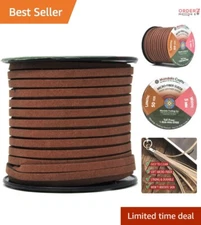 Faux Suede Cords Flat 5mm Dark Brown  Leather for Jewelry Making Crafts