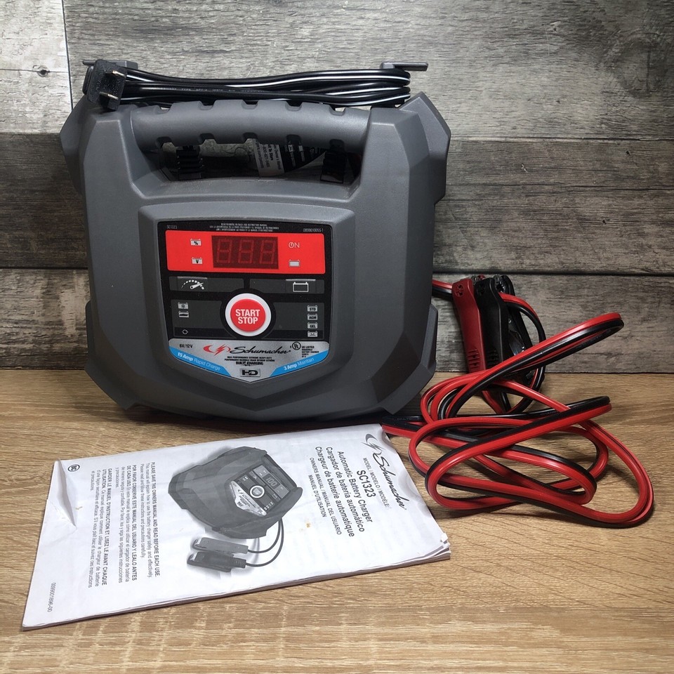 Schumacher SC1323 Fully Automatic Battery Charger and Maintainer 15 Amp