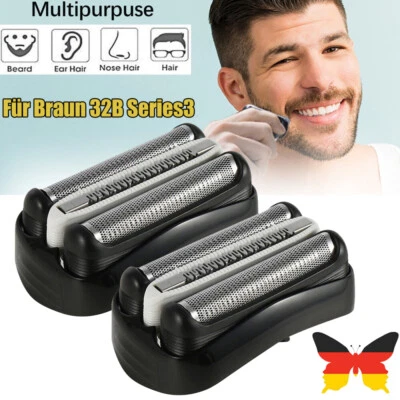 SALANGAE 2er Scherkopfkassette Für Braun 32S Series 3 Kombipack 3040s,3030s,3050cc,395cc