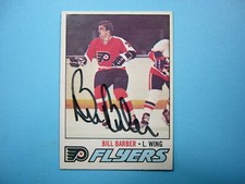 1977/78 O-PEE-CHEE NHL HOCKEY CARD #227 BILL BARBER EX/NM AUTO AUTOGRAPH OPC