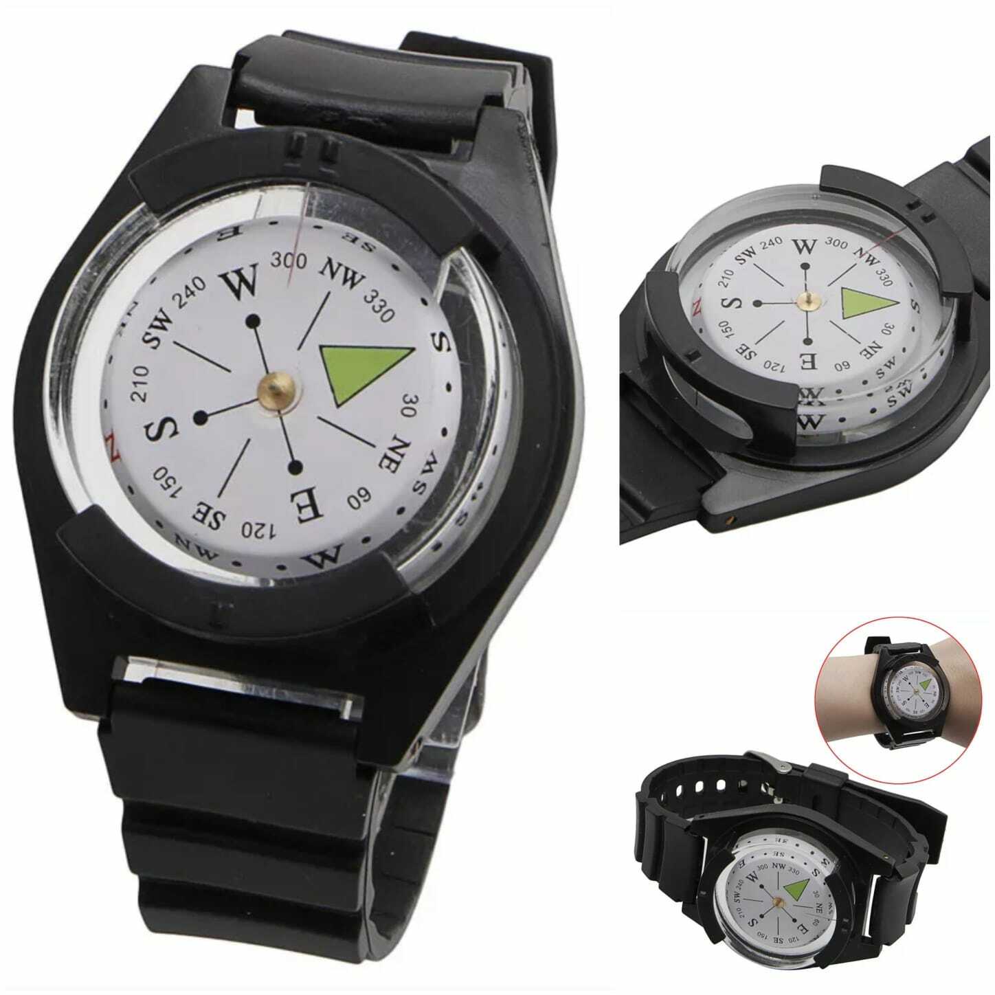 Tactical Wrist Compass Outdoor Survival Camping Watch Strap Band
