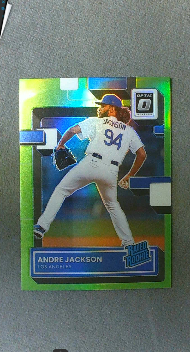 2022 Donruss Optic Rated Rookie Lime Green Prizm #48 Andre Jackson Dodgers