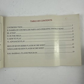 RBI Baseball Tengen Authentic NES Nintendo Manual Instruction Booklet MLB
