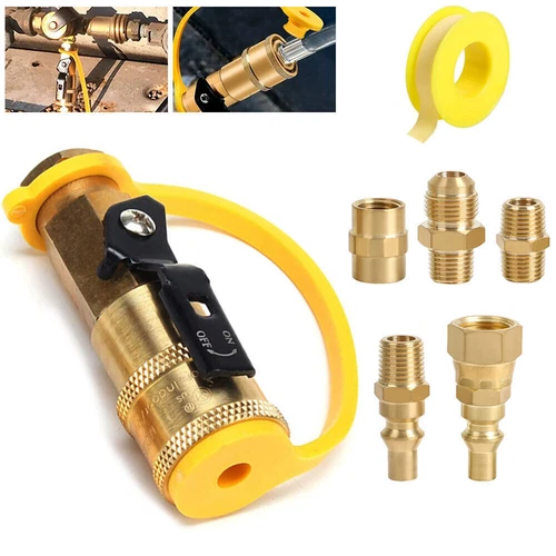 Wohnmobil Propan Schnellkupplung Adapter Ventil für Wohnmobile 3/8” Flare x 1/4” US - Bild 3 von 12