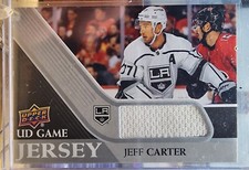 2020-21 UPPER DECK UD GAME JERSEY WHITE JEFF CARTER LOS ANGELES KINGS #GJ-JC