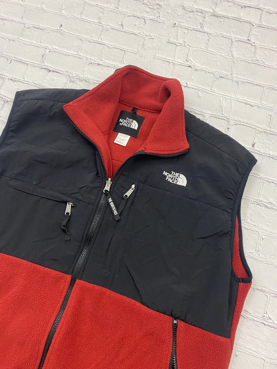 The North Face Denali Vest Men XL Red Full Zip Vintage Fleece Made in USA VTG