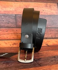 Image of Hugo BOSS Black Leather Men Jeans Belt