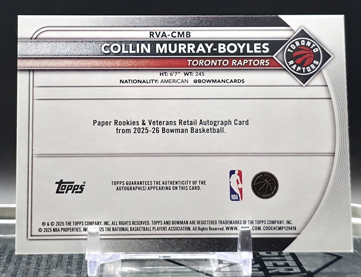 2026 Bowman Basketball Collin Murray-Boyles Paper Rookie Autograph 
