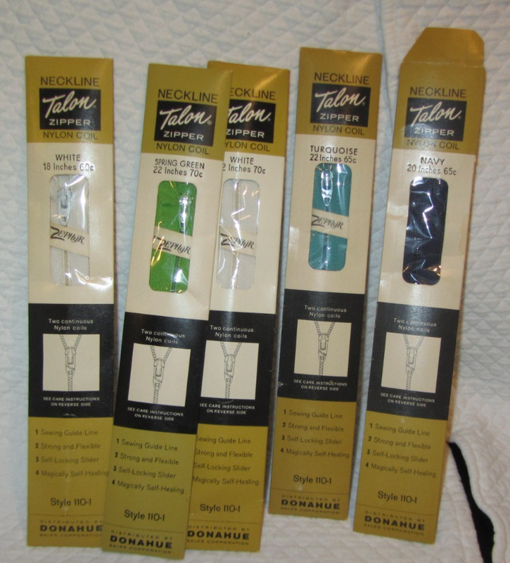 5 Nylon or Polyester Zipper  Talon 18-20 long Neckline zippers New in box