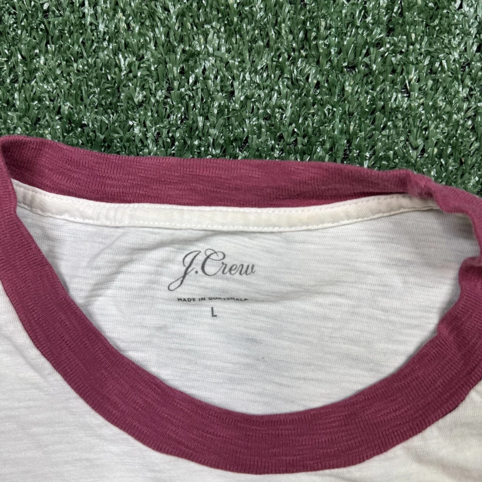 J. Camiseta Crew Ringer Para Mujer Talla L Blanca Manga Corta Cuello Redondo Gráfico Aloha Foto 4 de 4