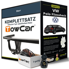 Für VW Polo Fliessheck Typ AW1,BZ1 Anhängerkupplung starr +eSatz 7pol 17- Kit
