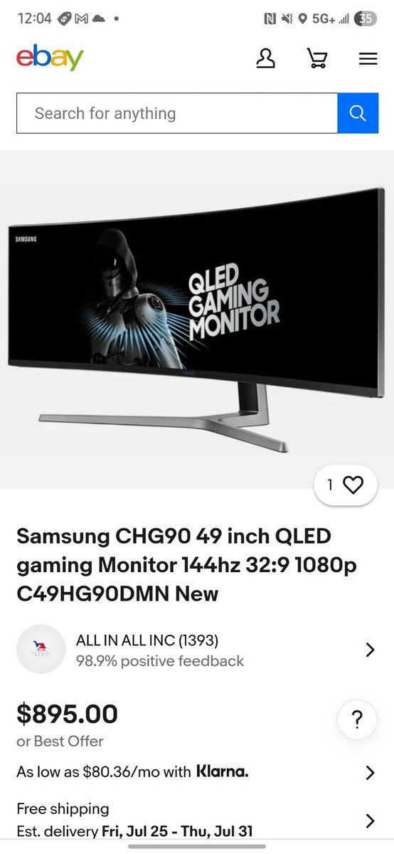 Samsung CHG90 49 inch QLED Monitor for sale online | eBay