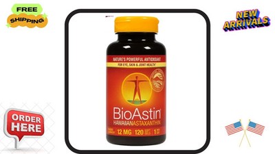 BioAstin Hawaiian Astaxanthin 12 mg 120 Softgels Exp 10/2027