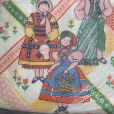 Vintage Disney It's A Small World Blanket New Old Stock 72" X 90" RARE
