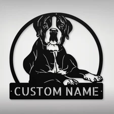 Personalized Boxer Dog Metal Wall Art Sign Custom Home Decor Family Gift Ideas