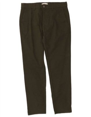 Marks & Spencer Mens Slim Chino Trousers W32 L29 Khaki Cotton AS02