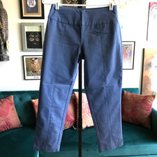 FRESH PRODUCE size XS Slate Blue Stretch Coastal Chic Pull-On Crop Pants