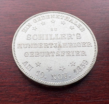 Old Germany - 1 Thaler Frankfurt 1859 - Schiller - Silver Coin
