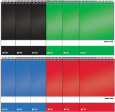 Better Office Steno Pad, 6" x 9", Gregg Ruled, Assorted Colors, 80 Sheets/Pad, 1