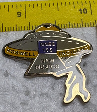 Listing image for UFO ROSWELL New Mexico Incident Vintage Enamel Lapel Tack Pin Badge
