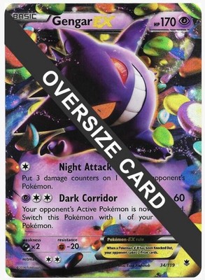 Gengar EX 34/119, JUMBO Promo Pokemon Card, FULL ART Phantom