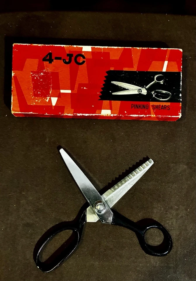 Vintage 4-JC Pinking Shears Dressmaker Scissors With Original Box - Image 4 of 4