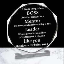 Yulejo Boss Gifts 12 x 12 cm, 4.72 x inches, 1.4 cm thickness, clear 