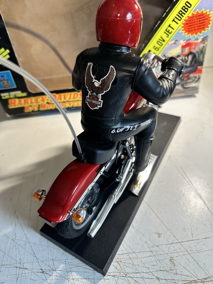 Moto Téléguidée Vintage Tyco Turbo Harley-Davidson - 6V - Rouge - Système Turbo