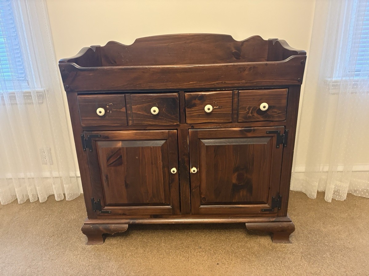 Ethan Allen Old Tavern Pine Dry Sink Cabinet Cupboard Vintage