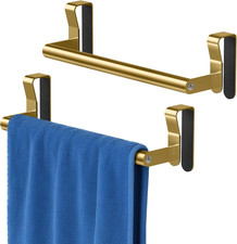 Gold Over Cabinet Towel Holder for Kitchen Cabinet Door, 2 Pack Bars