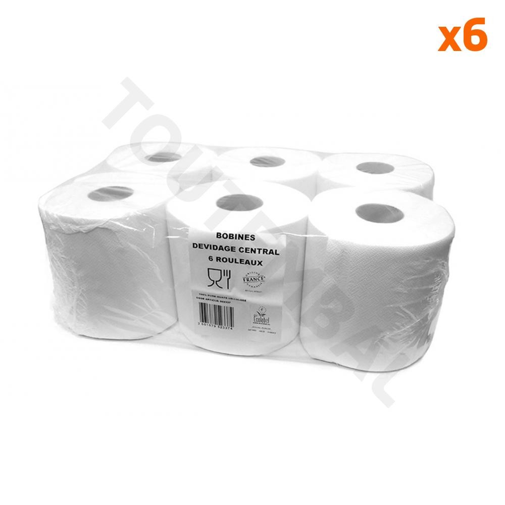Bobine essuie-mains anti-gaspillage blanche 450 formats 23x19.5cm x6