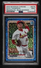 2020 Bowman Chrome Prospects Blue Shimmer Refractor Zack Thompson PSA 9 0i76