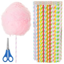 100 PCS Cotton Candy Sticks Colorful, Anglecai 13.8 Inch Inch, Colorful