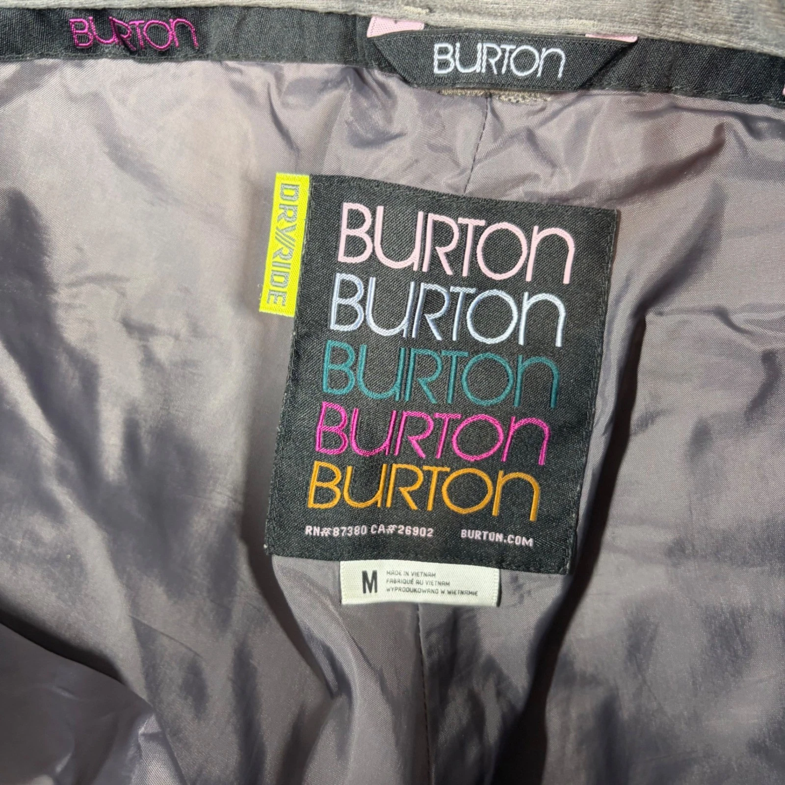 Burton Dryride Womens Snowboard Pants Black Cargo Insulated Size M RN87380