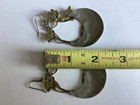 Vintage Antique Art Nouveau Earrings Figural Lady in Landscape Brass & Silver — photo 7